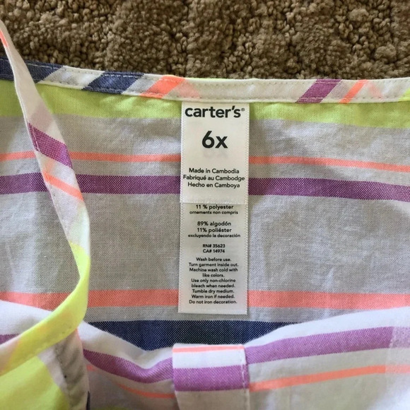 Nwt new carters striped sun dress 6 6x - Picture 4 of 8